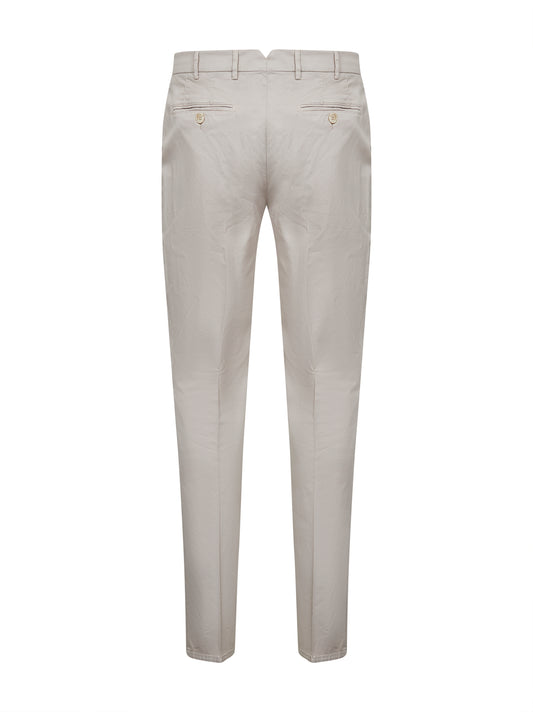 Pantaloni italian fit in gabardina beige