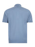Light blue lightweight cotton knit polo shirt<BR/>