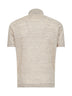 Beige linen and cotton knit polo shirt