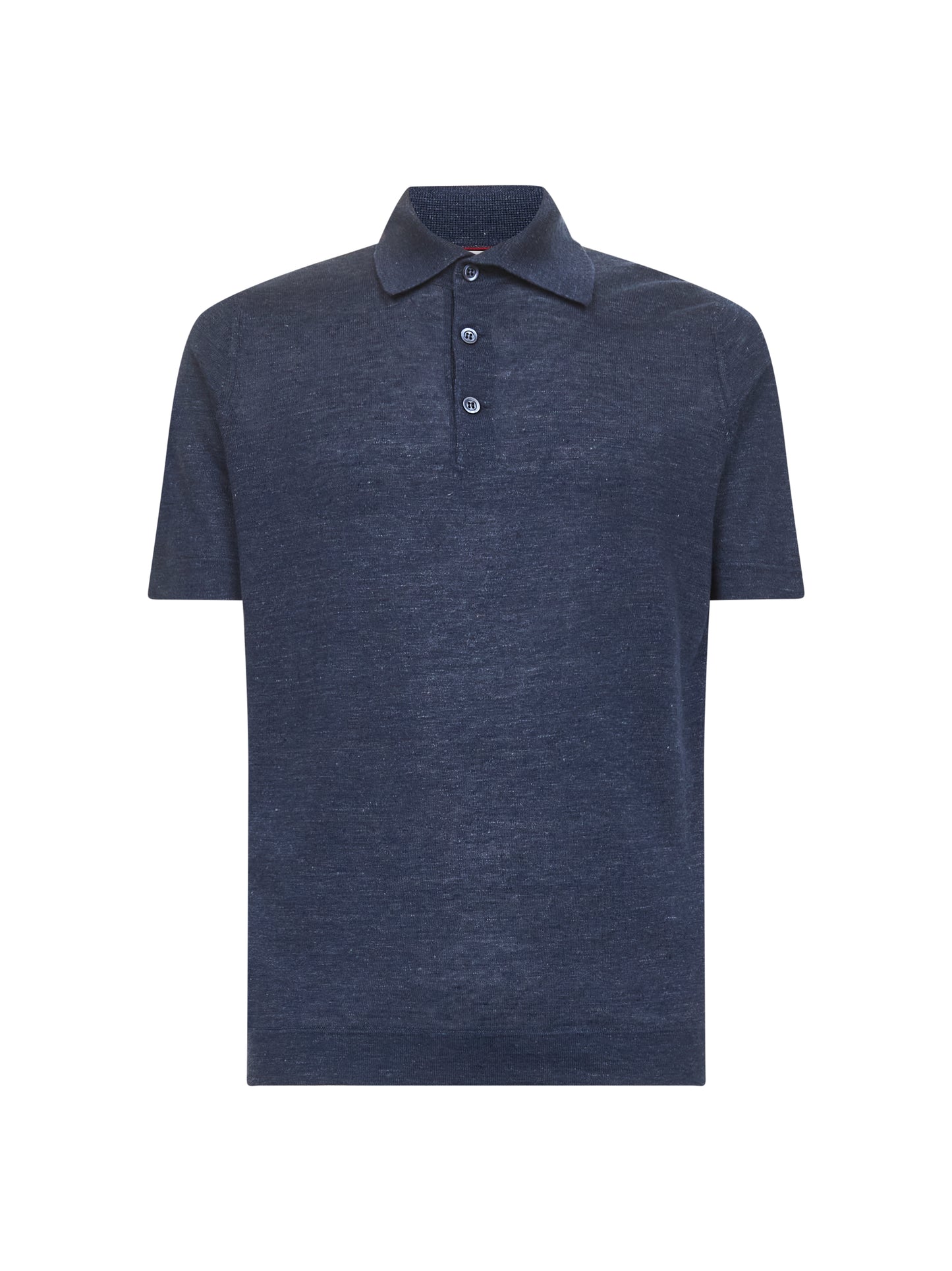 Polo in maglia di lino e cotone blu