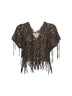 Brown knit Dazzling Abstract Embroidery top