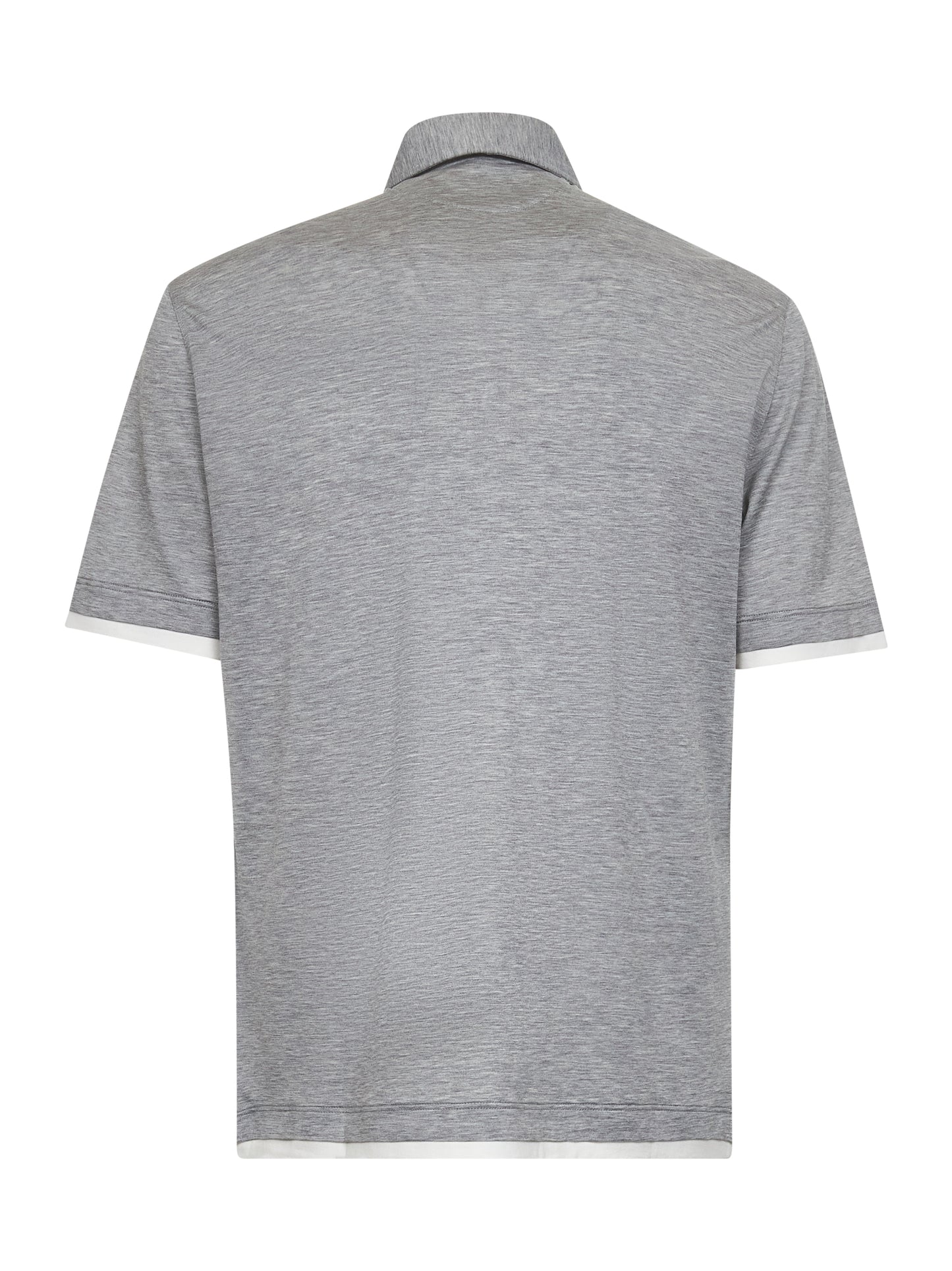 Grey jersey Faux-Layering polo shirt