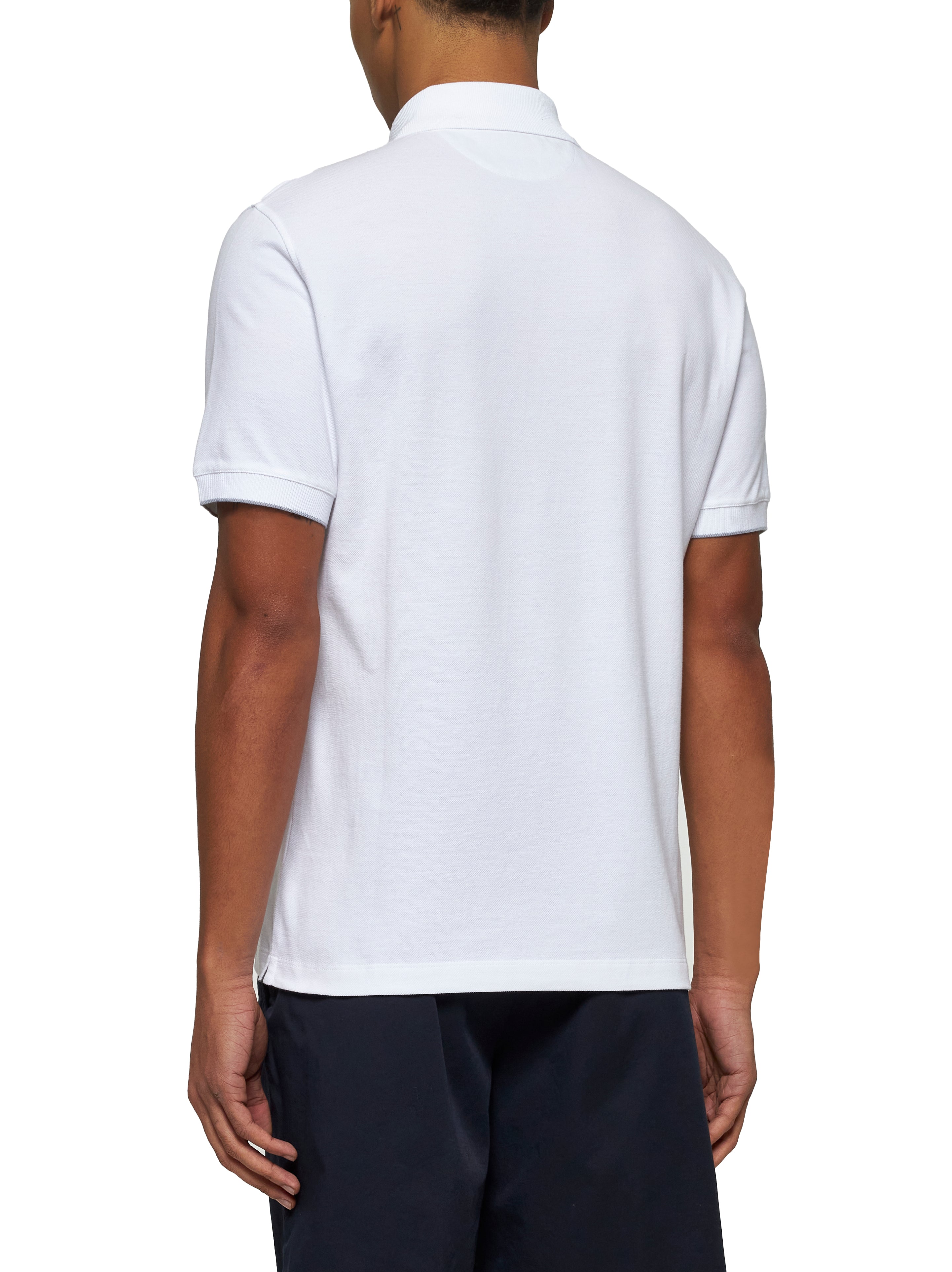 Tシャツ・カットソー BRUNELLO CUCINELLI Logo pique polo shirt (ME8548788 CK640) White cotton pique logo polo shirt – Daniello.com