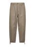 Pantaloni relaxed fit in drill di cotone e lino kaki