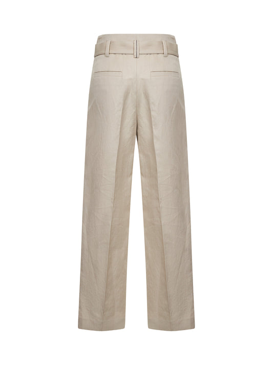 Pantalone sigaretta Corset in canvas beige