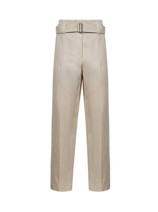 Pantalone sigaretta Corset in canvas beige