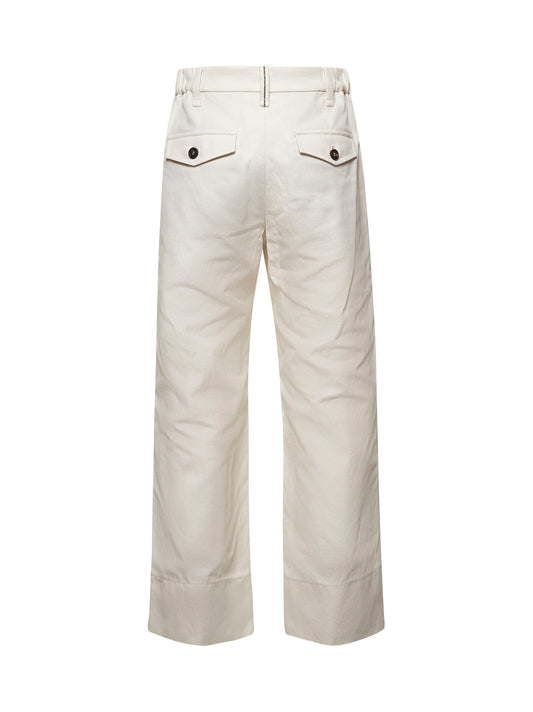 Ivory cover Chino Crop trousers