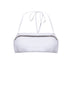 Top fascia bikini in jersey techno bianco con monile