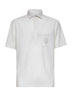 Ivory virgin wool canvas logo polo shirt