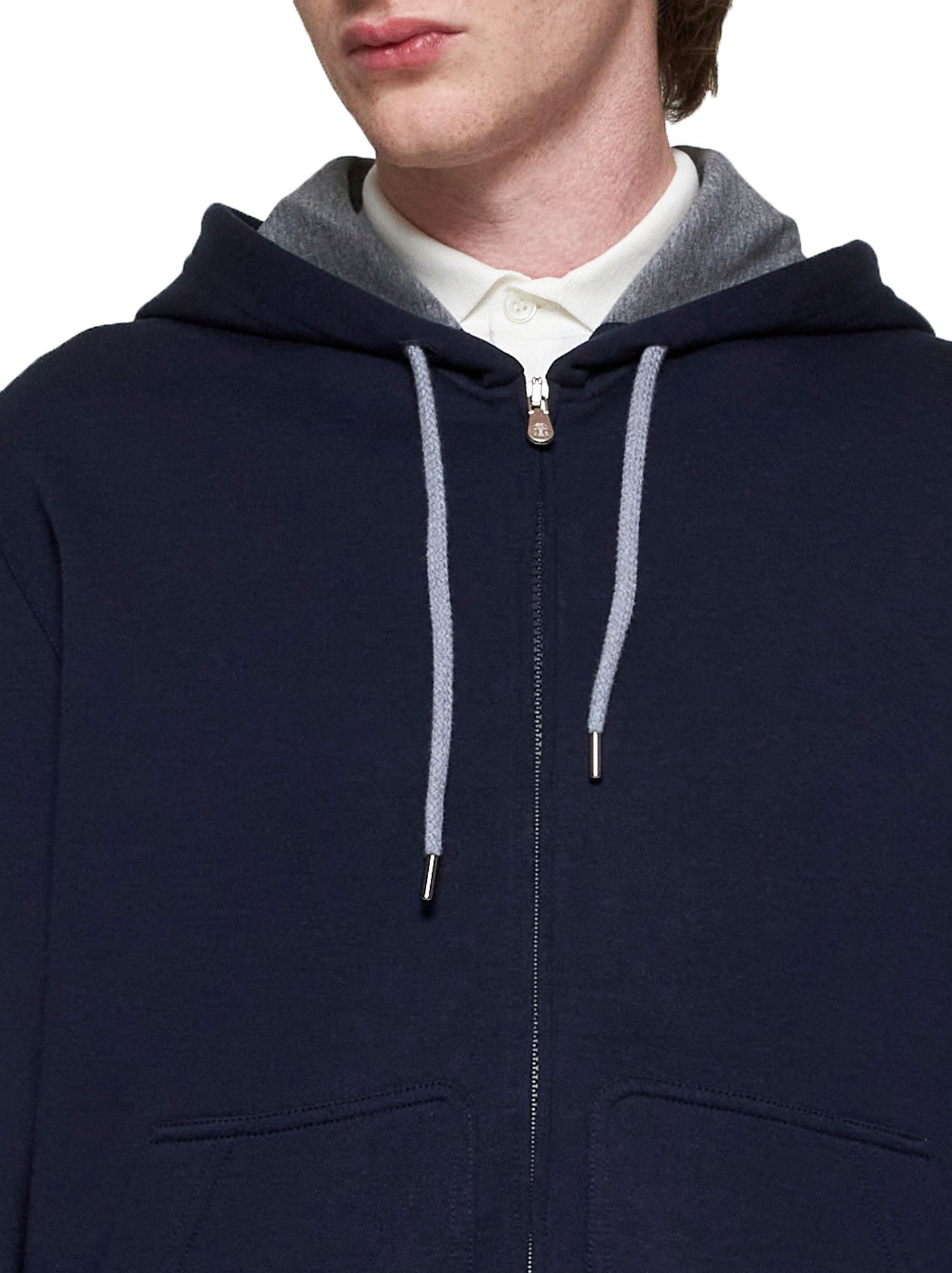 Cotton-blend zip-up hoodie