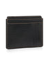 Black grained calf leather mini card holder<BR/>