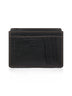 Black grained calf leather mini card holder<BR/>
