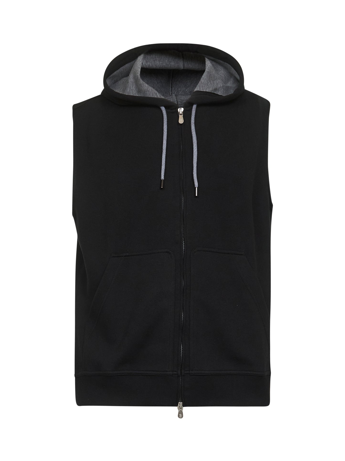 Black techno fleece hooded vest