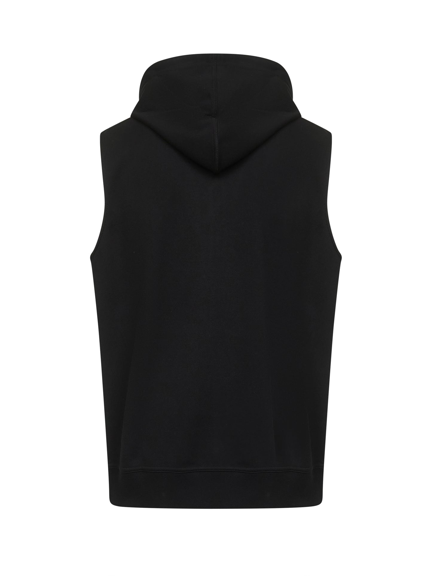 Black techno fleece hooded vest