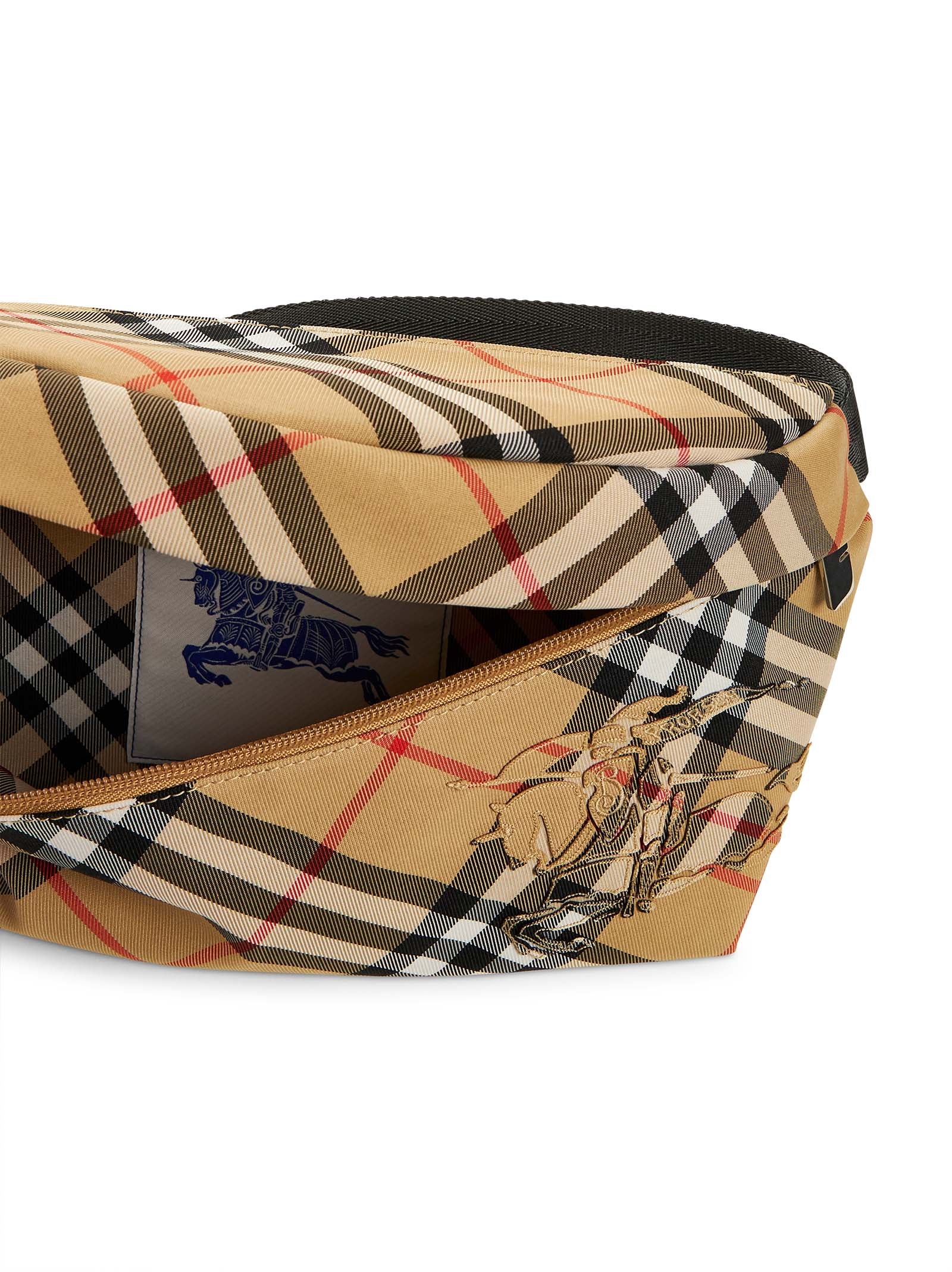ショルダーバッグ BURBERRY Check waist bag Beige 8091780 Auth BURBERRY Check Crossbody Waist Bag Beige Canvas Great