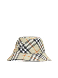 Check print bucket hat