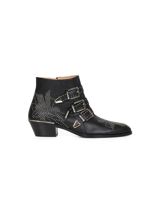 Black nappa leather Susanna ankle boots