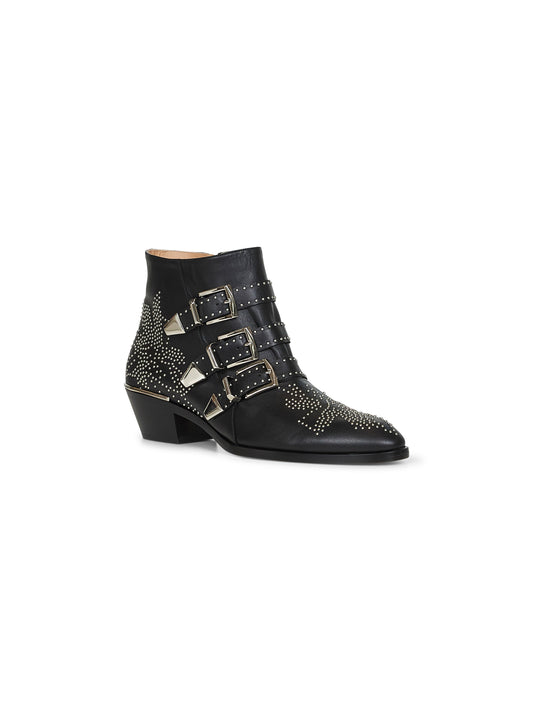 Black nappa leather Susanna ankle boots