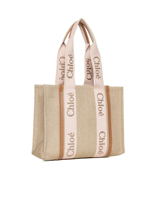 Chloe Woody Linen Tote Bag