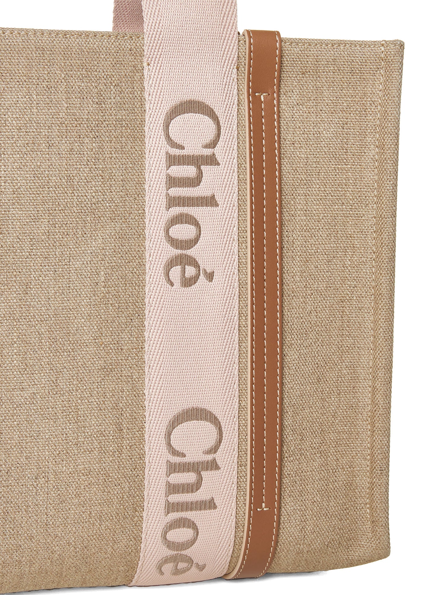 Chloe Woody Linen Tote Bag