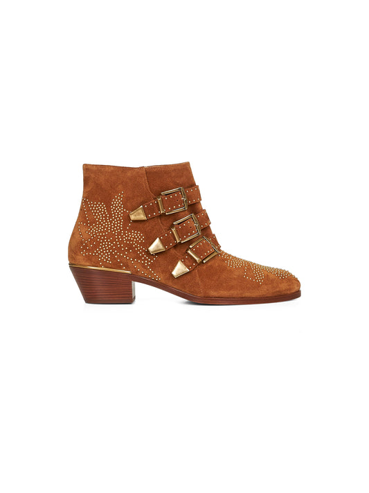 Ginger brown nubuck cowhide Susanna ankle boots