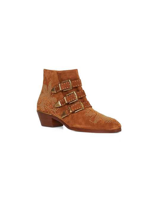 Ginger brown nubuck cowhide Susanna ankle boots