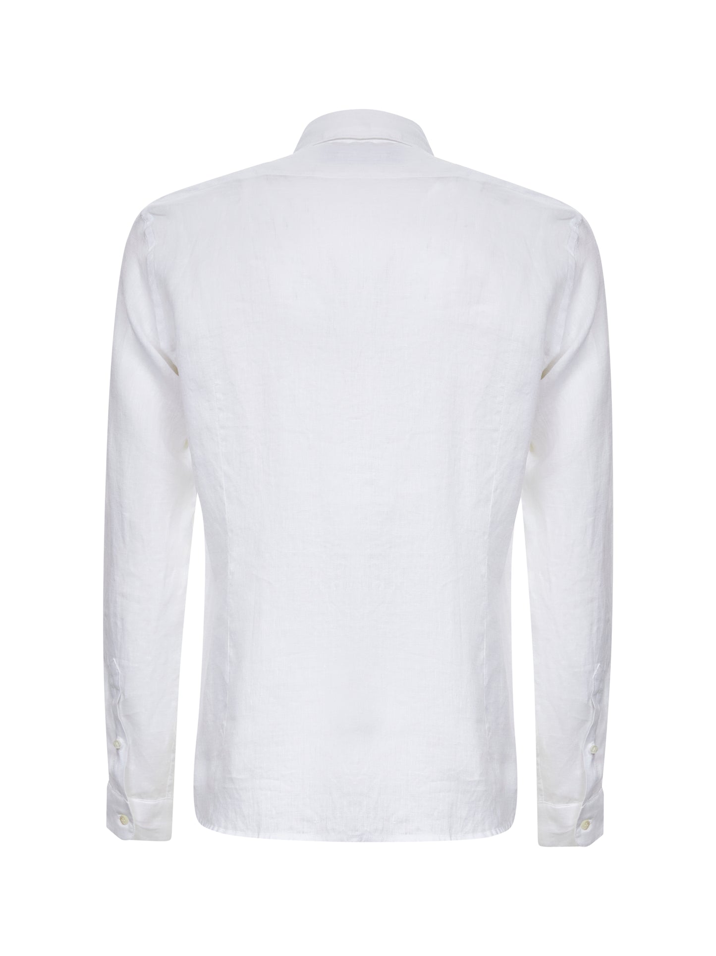 White linen polo shirt-like shirt
