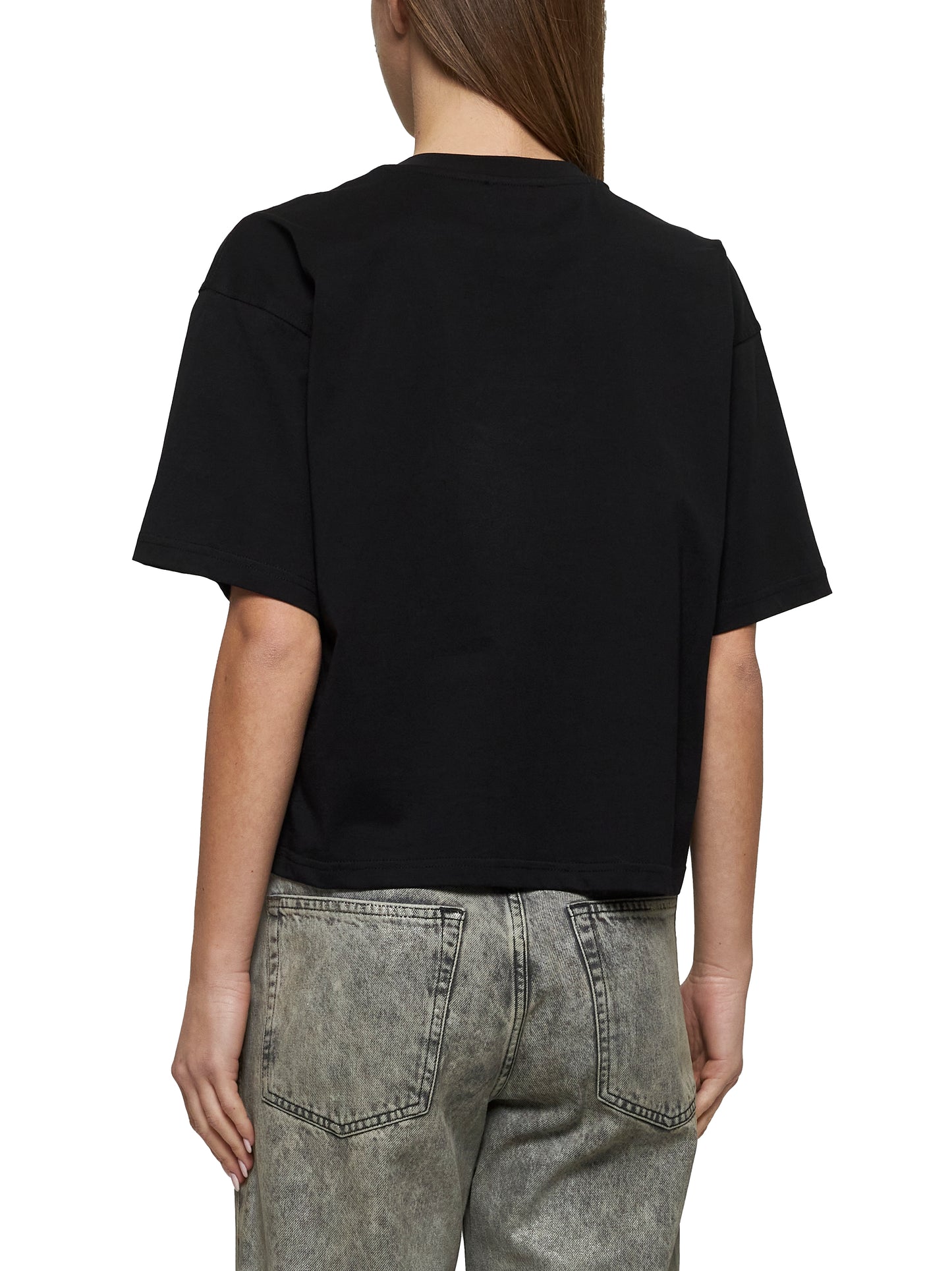 Black T-Buxt-Crop-Od T-shirt