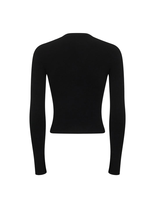 Top M-Valari in jersey stretch a costine nero