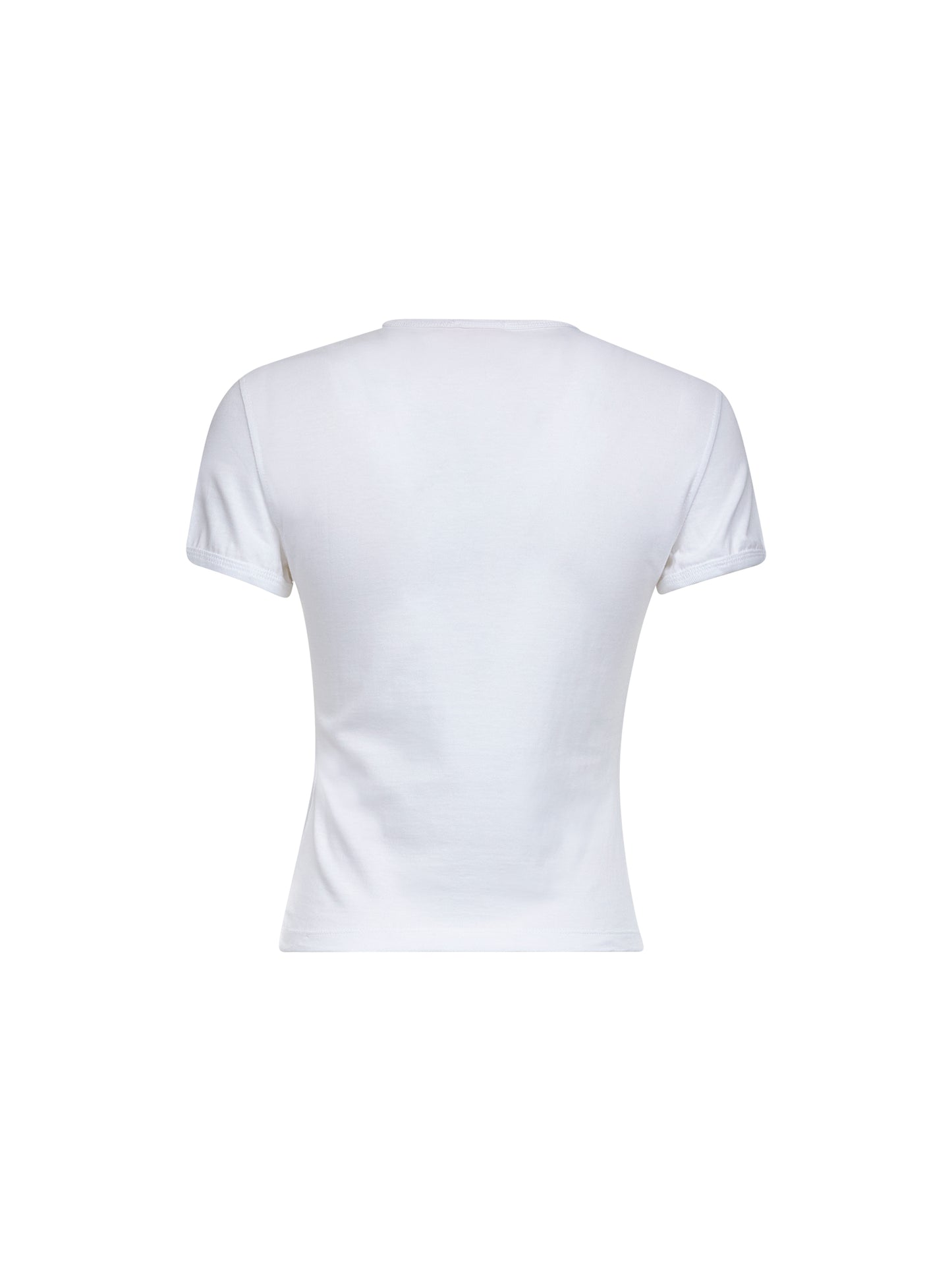 T-shirt slim T-Uncutie-Long-Od-Q1 in jersey biologico bianco