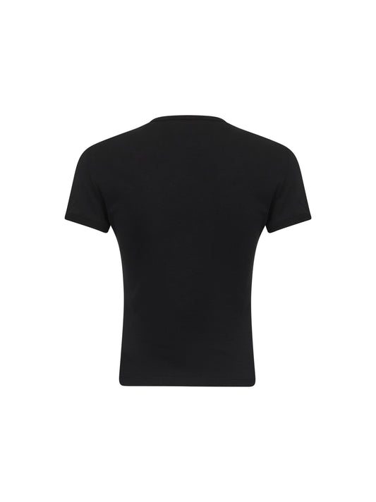 T-shirt slim T-Uncutie-Long-Od-Q1 in jersey biologico nero