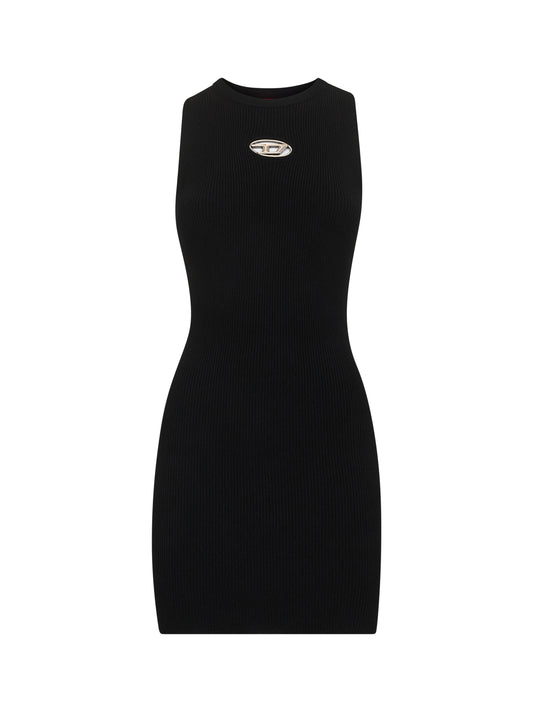 Miniabito M-Caddix in jersey stretch a costine nero