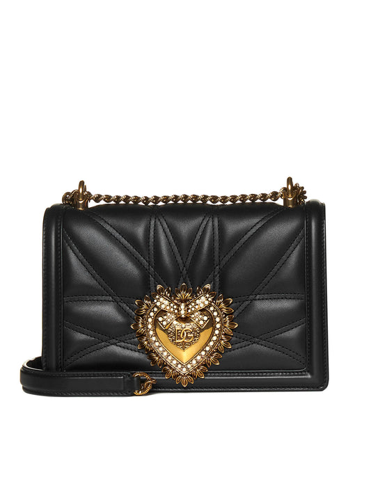 Medium Devotion quilted shoulder bag from DOLCE & GABBANA featuring black