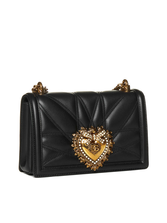 Medium Devotion quilted shoulder bag from DOLCE & GABBANA featuring black