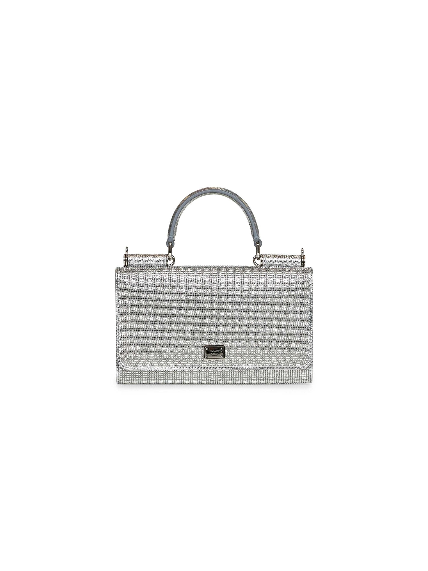 Silver Phone bag with shoulder strap