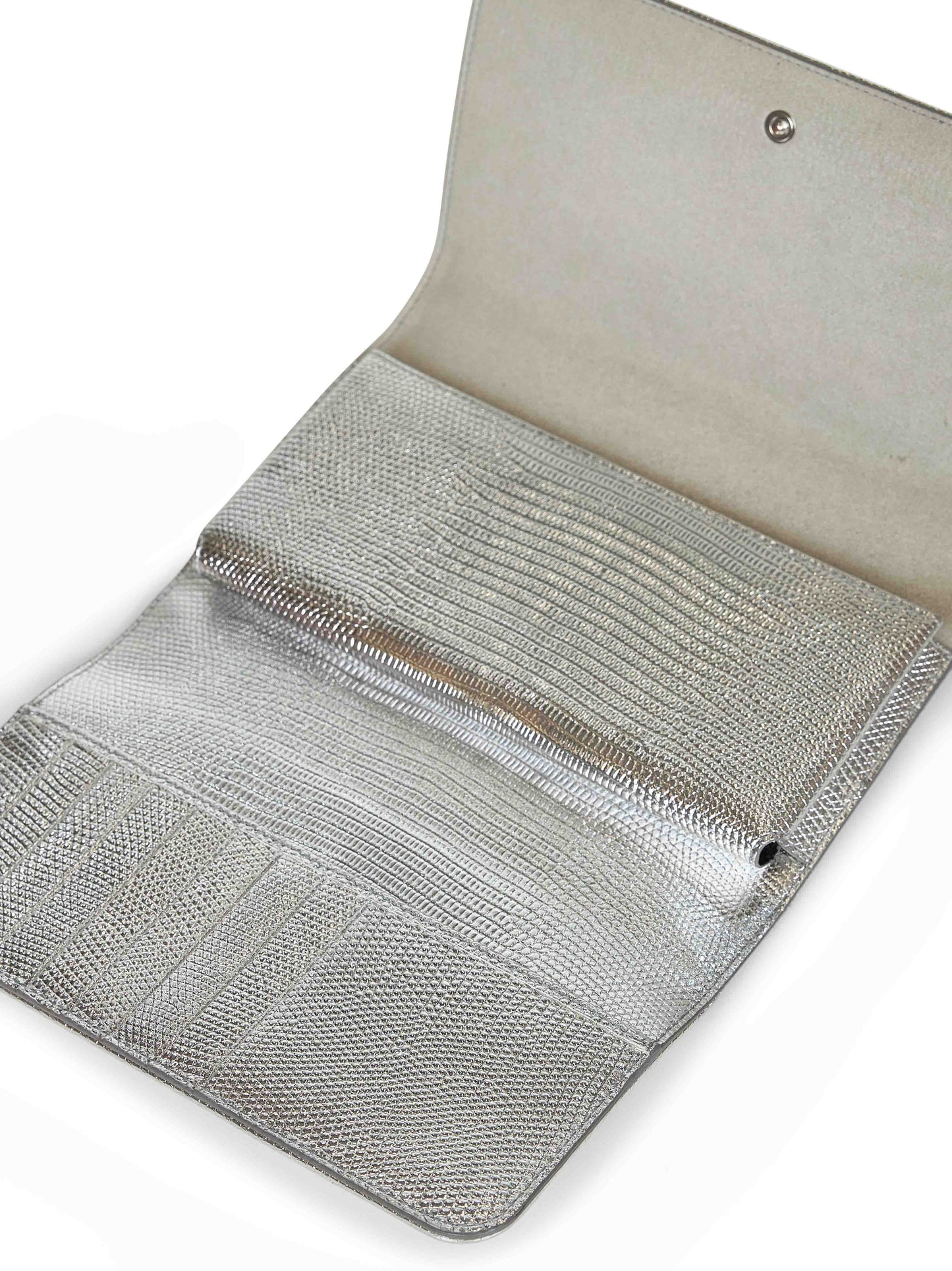 Silver Phone bag with shoulder strap