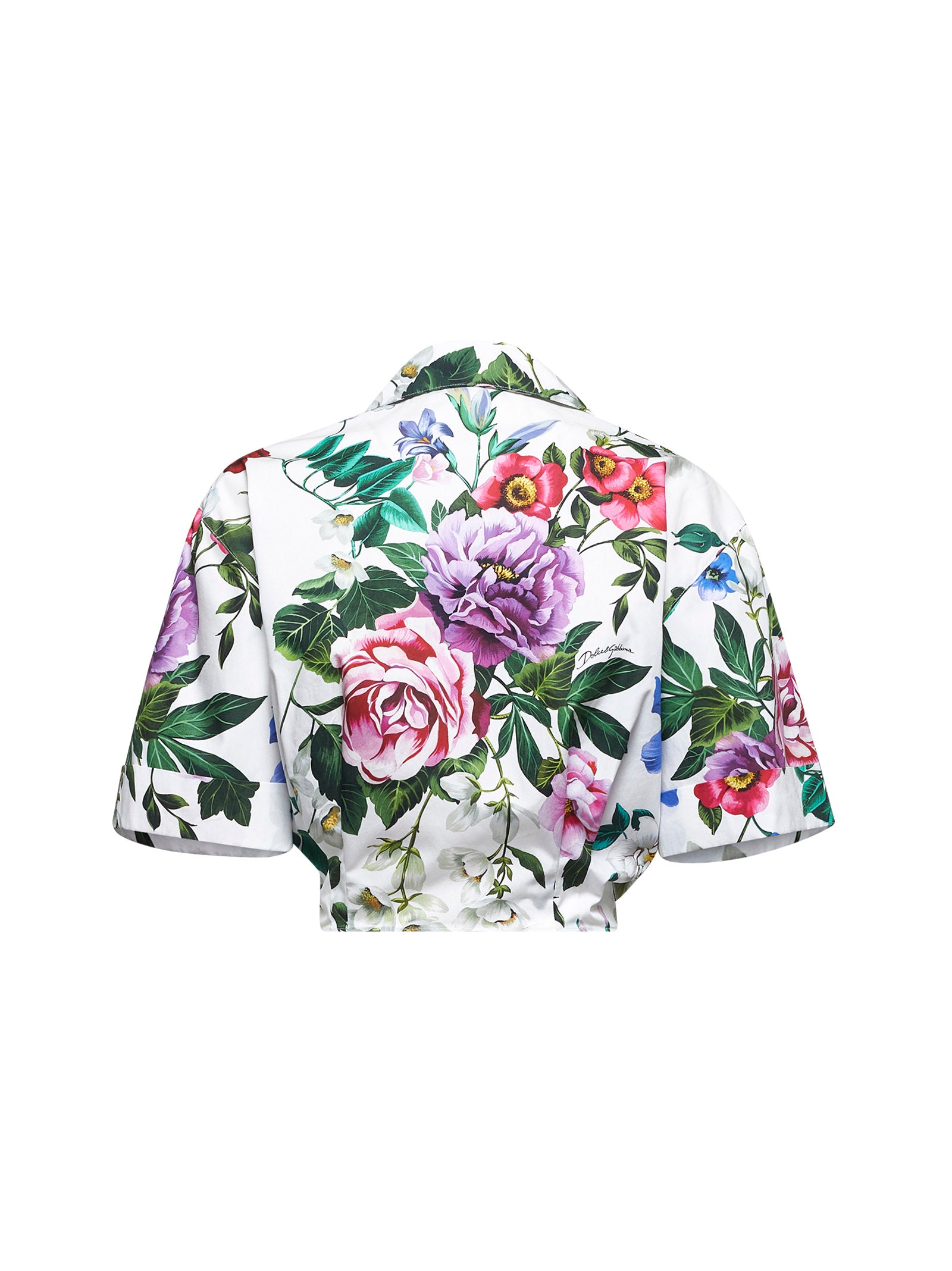 Tシャツ・カットソー Dolce & Gabbana FW25 Floral crop shirt (F5T66THS5TQ HA5PB) Dolce & Gabbana Floral Print Cotton Crop Shirt