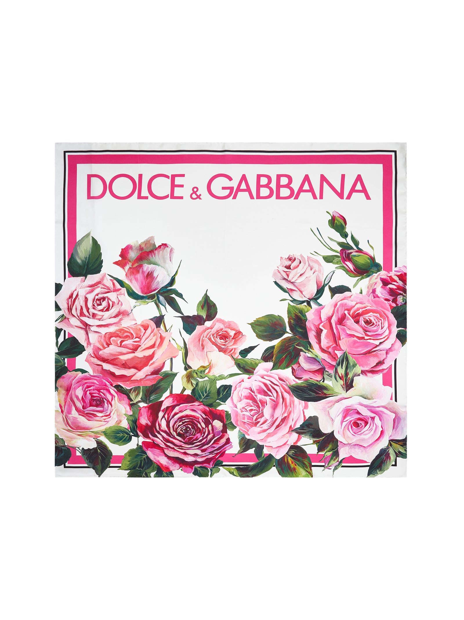 スカーフ DOLCE & GABBANA Woman Neck scarf Pink FN090RGDCUI HF5IY Rose and peony-print silk twill foulard (90x90) in Print for