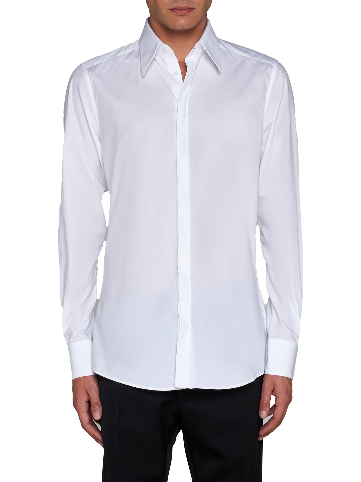 Camicia in cotone con colletto a punta di DOLCE & GABBANA