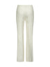 Beige paisley jacquard viscose flare trousers