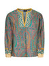 Paisley print stretch cotton poplin blouse