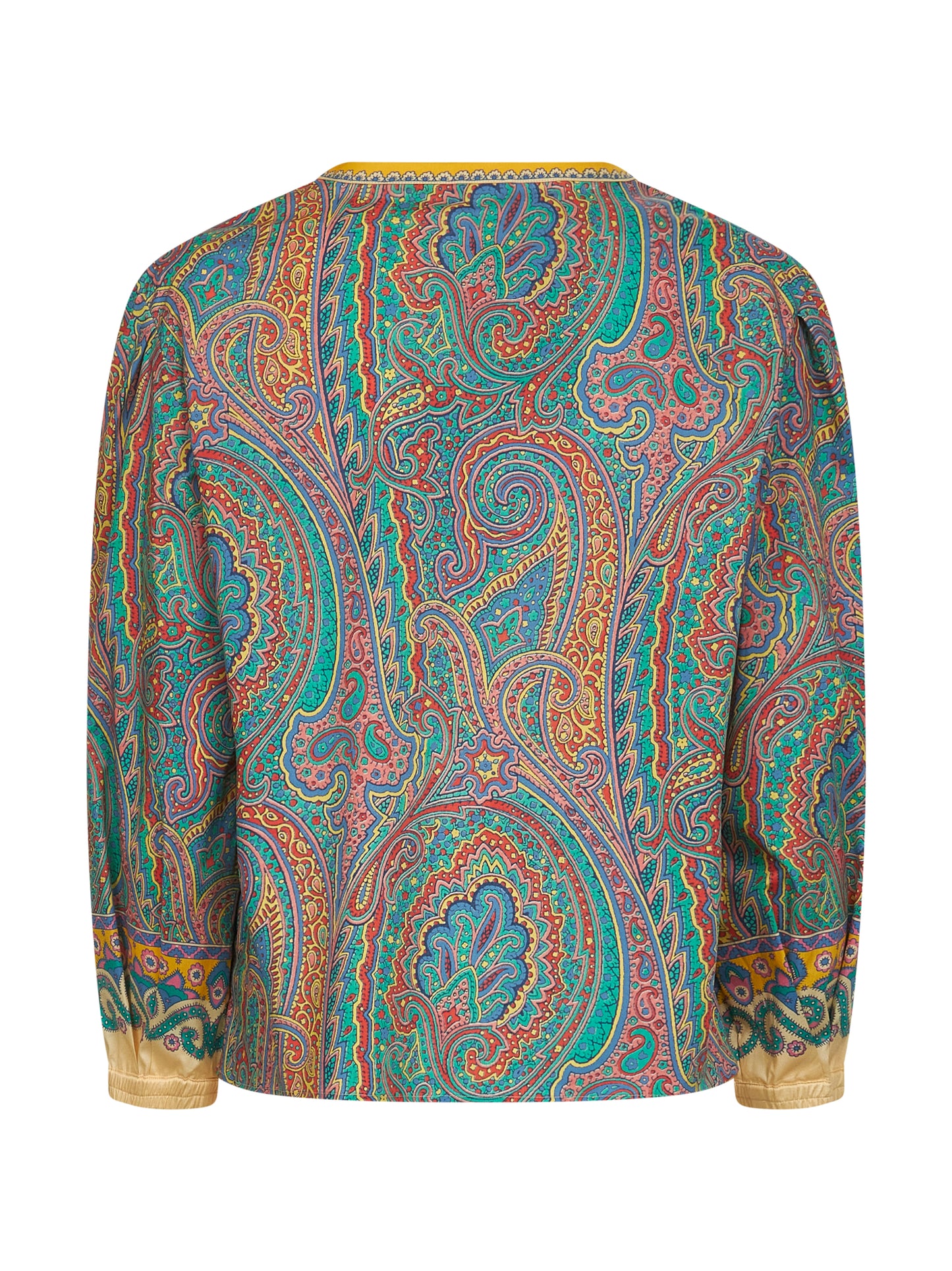 Paisley print stretch cotton poplin blouse