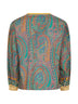 Paisley print stretch cotton poplin blouse