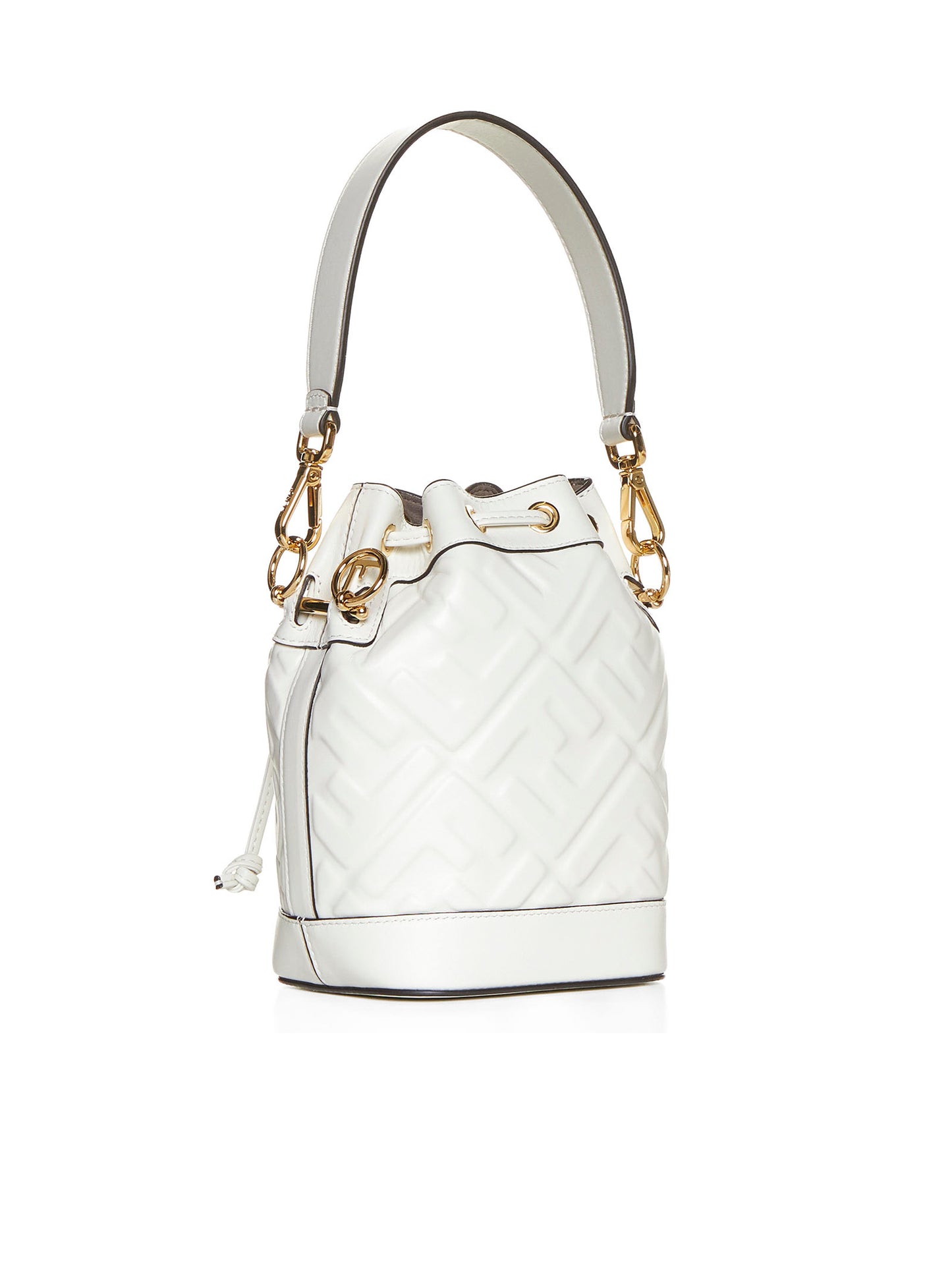 White leather mini bag with FF motif