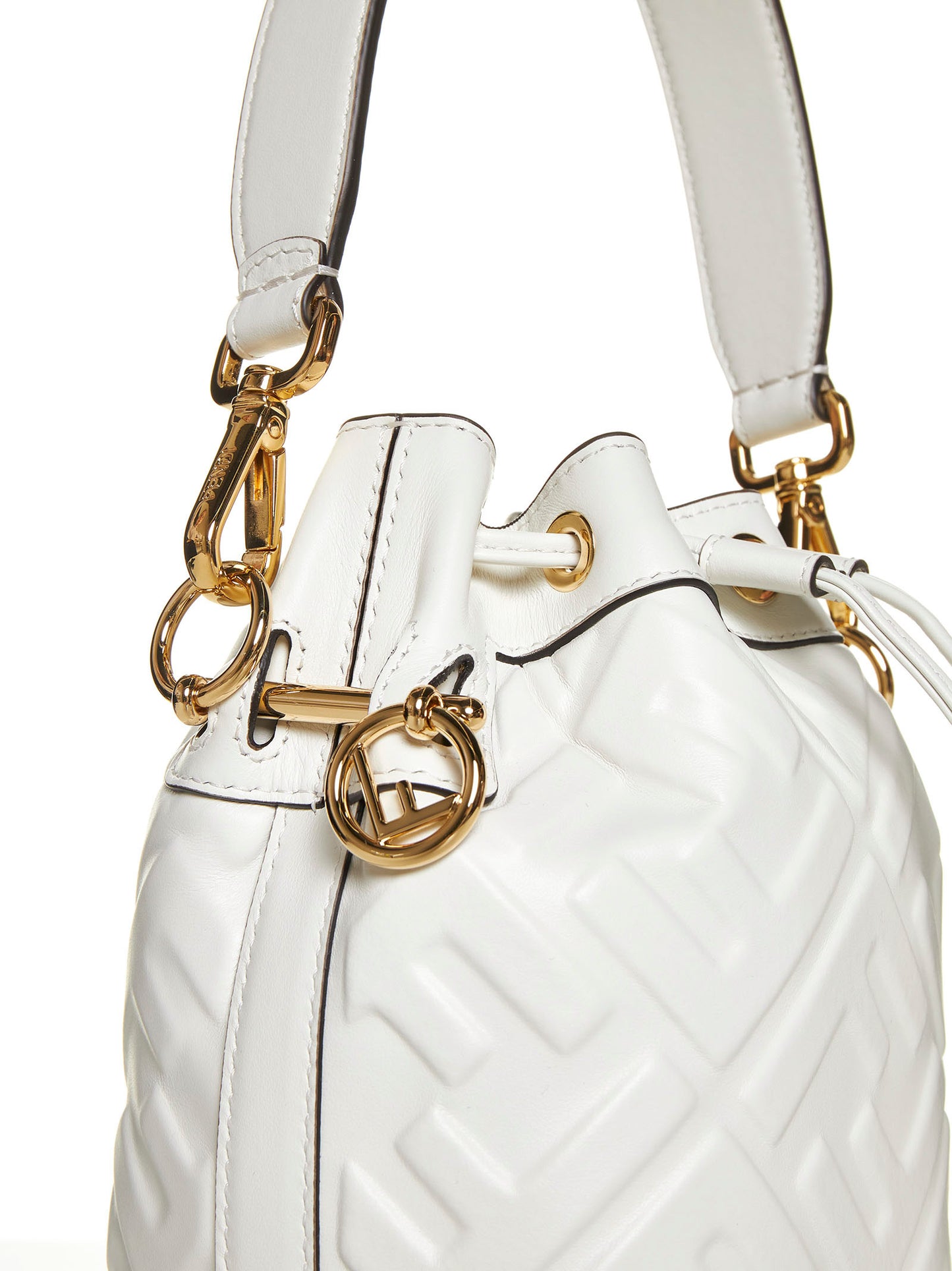 White leather mini bag with FF motif