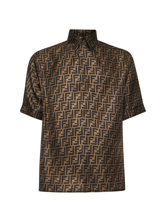 Brown FF silk shirt