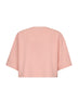 T-shirt crop in cotone rosa con logo