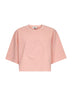 Pink cotton logo cropped T-shirt
