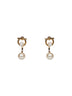 Gold brass Gancini earrings with pearls