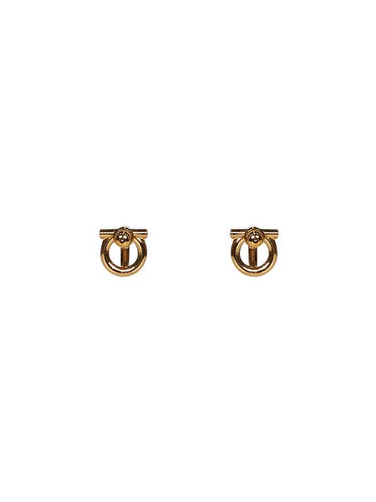 Gold brass 3D Gancini crystals earrings